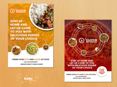 Restaurant flier design colors food