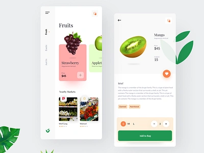 Fruits App clean dailyui dashboard ecommerce food food app food delivery food delivery app food order food ui fruits interaction iphone minimal restaurant app restuarant typograhy uidaily vegetables