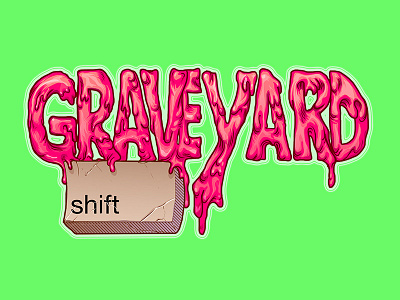 Graveyard Shift beer beer label beer logo graveyard illustration logo slime zombies