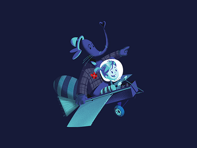 Space Explorers bing bong cute design disney illustration inside out moon pixar tshirt