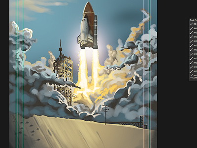Liftoff blastoff comic book comics illustration liftoff nasa rocket space