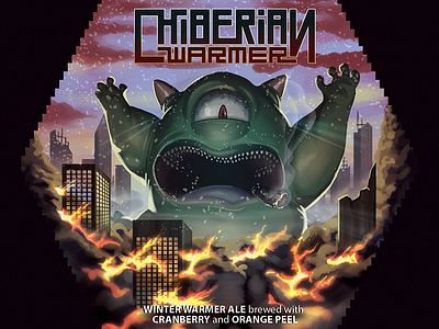 Chiberian Warmer beer beer label chicago craft design illustration monster