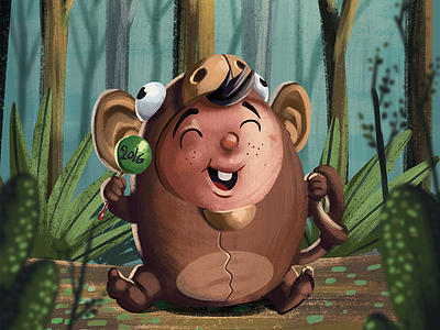 Monkeyin' Around 2016 animals cackleberries character design chimp cute foursixsix funny illustration monkey painting