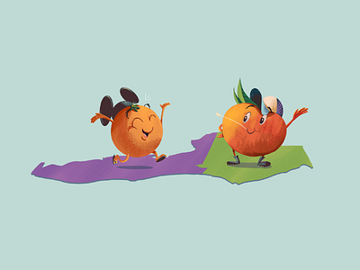 Neighborly Love aiga creative south cute florida funny georgia hugnecks illustration orange painting peach