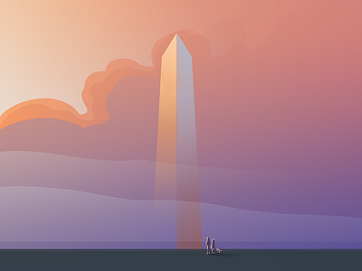 A New Day architecture capital dawn illustration monument moving washington