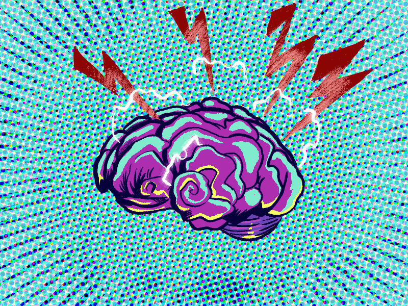 Purple Brain animated animation brain colorful editorial illustration illustration