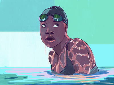 Darker Than Blue illustration olympics portrait sketch study swimmer