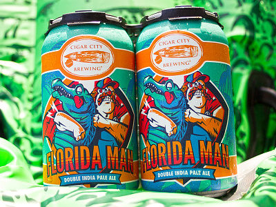 Florida Man Can beer beer label can design character design craft beer florida florida man illustration tampa