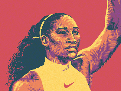 Serena athlete illustration painting portrait serena serena williams sports tennis