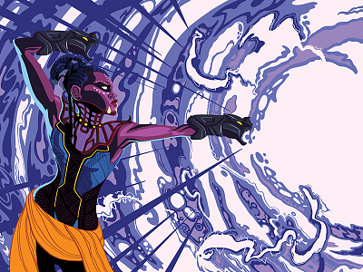 Shuri black panther comics digital painting illustration marvel marvel comics shuri superhero