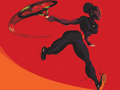 Superhero athletes comic book style comics graphic illustration nike portrait serena serena williams sports tennis