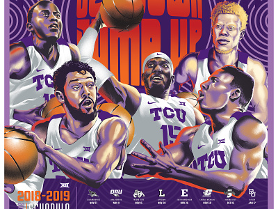 TCU Schedule Poster athlete athletes basketbal college sports digital art illustration ncaa tcu