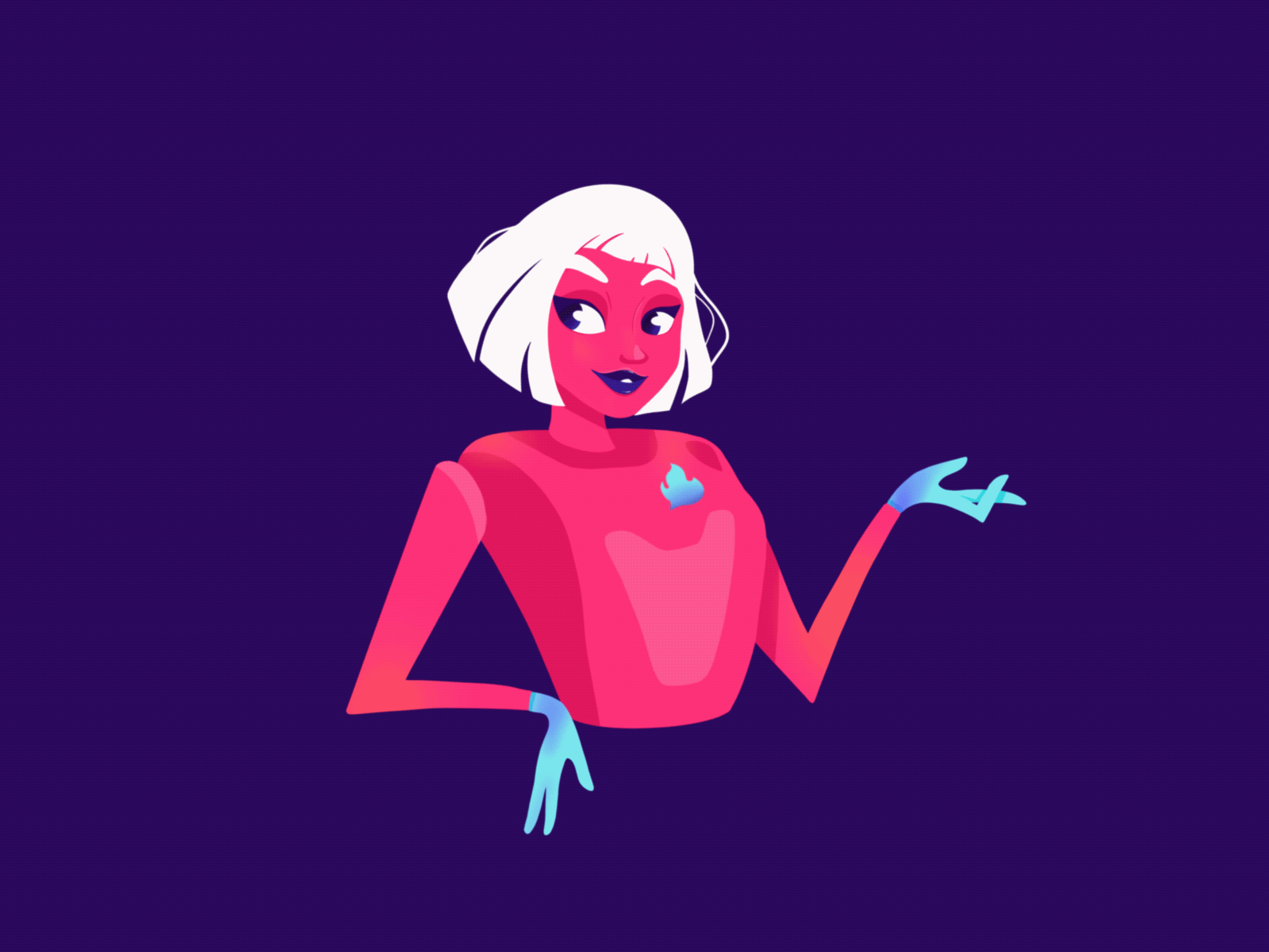 Aimee 🤖 🦄 Character design art artist bot character art drawing future girl illustration pink robot