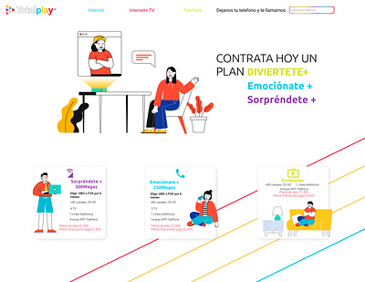 Concepto Landing Page Desktop, TotalPlay landingpage leads service ui