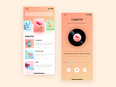 音乐界面 app design ui