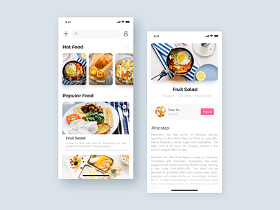 美食界面 app design ui design ui ux app design