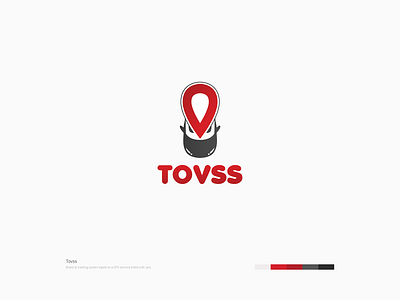 Tovss System Logo brand brand design brand identity branding branding design cars concept design flat gps tracker icon illustration location logo red tracking app typography ui