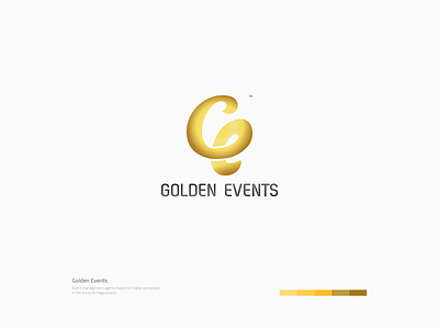 Golden Events Logo brand development brand identity branding branding design design elegant event event branding events gold light logo loop looping yellow