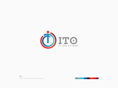 ITO Logo blue brand brand concept brand design brand development brand identity brand identity design branding circle circle logo color creative design icon information technology logo logodesign logos logotype red