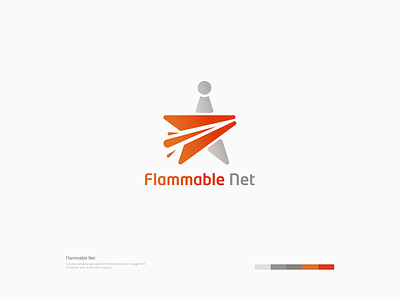 Flammable Net Logo brand concept brand consulting brand design brand identity branding construction design logo logodesign net network orange orange logo telecom