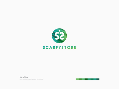 Scarfy Store Logo app brand concept brand consulting brand design brand development brand identity branding design gredient green logo mirroring online scarves store