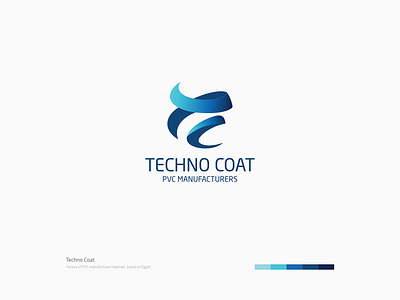 Techno Coat Logo blue brand brand identity branding branding and identity branding concept branding design bule concept design egypt flat icon logo logo design logotype loop minimal pvc