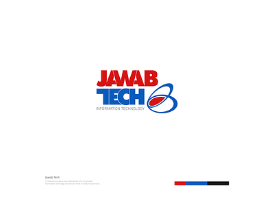 Jawab Tech Logo blue brand concept brand design brand development brand direction brand identity branding branding concept design illustration logo red technology typography ui ux