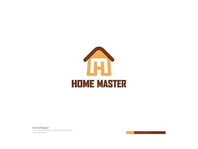 Home Master Logo brand and identity brand design brand identity brand identity design branding brown design font home logo orange logo