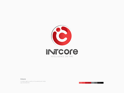 Intcore Agency Logo app brand identity branding agency branding and identity branding concept branding design circle design development dots icon illustration innovative logo mobile red ui ux