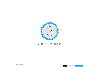 Beauty Makers Logo beauty beauty logo blue brand brand design brand development brand identity branding circle design font frills grey icon letter logo ornamentation