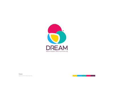 Dream Logo brand and identity brand colors brand concept brand development brand identity branding branding design calligraphy color colors design font furniture logo mattress