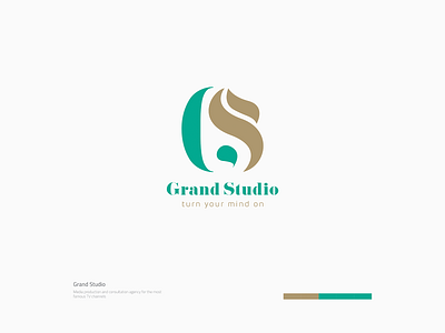 Grand Studio agency brand brand design brand identity branding branding concept consulting design flat green icon illustration logo media minimal studio tv typography