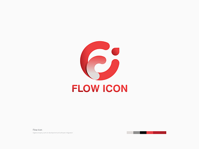 Flow Icon Logo brand brand design brand identity branding branding concept concept curvy design development dot flow gredient icon logo minimal red software ui ux