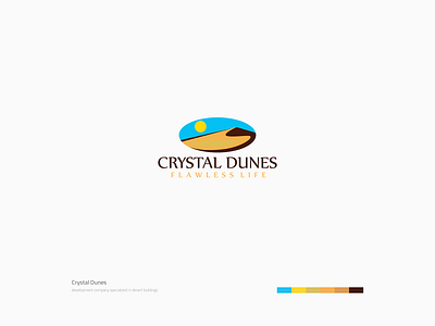 Crystal Dunes Logo app brand brand design brand identity branding branding concept colors desert design development development agency development company icon illustration logo minimal oval sun ui