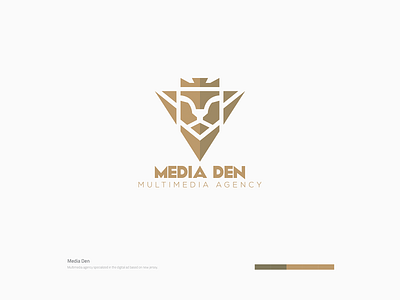 Media Den Logo agency agency logo beige brand brand design brand identity branding branding concept design digital icon illustration logo minimal sharp studio ui ux