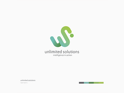 Unlimited Solutions Logo brand brand design brand identity branding branding concept branding design concept design logo minimal