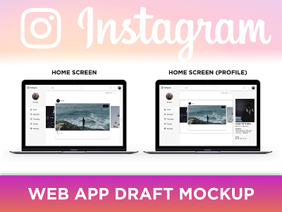 Instagram Web (HOME SCREEN) Concept concept home page design instagram sketch app ui ui design ux design