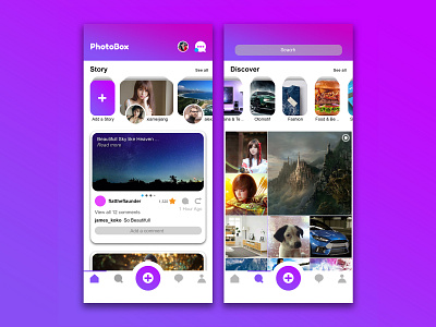 PhotoBox Social App Concept design designed ui uidesign userinterface userinterfacedesign ux ux design uxdesigner