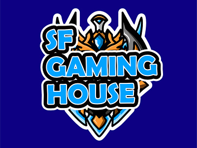 sf gaming house logo blue brand branding design graphic illustration logo logo type modern vector