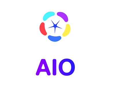 Logo for AIO app app circle color communications design develop development graphic internet logo logo type media minimalist modern phone social star vector website