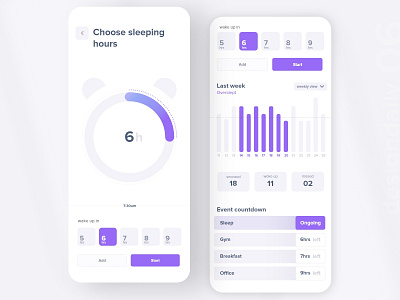 #06 Alarm clock adobexd alarm clock daily dailychallenge dribbbleweeklywarmup mobile sleep time ui ux wake up