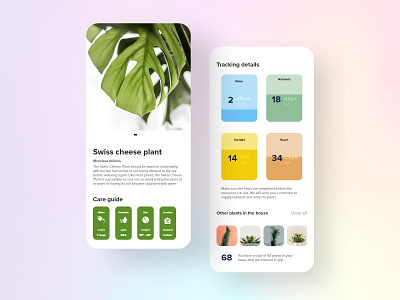 #12 plant activity tracker adobexd dailychallenge design detail mobile plant plants app tracker ui uxdaily