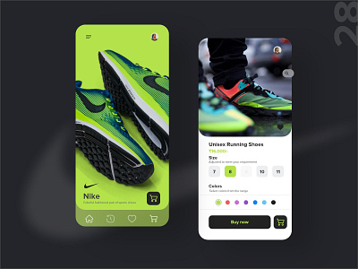 28 shoe selection adobexd app athlete dailychallenge design detail mobile product page ui uxdaily