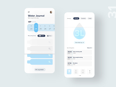 31 Water Journal adobexd app athlete dailychallenge design detail mobile player ui uxdaily water
