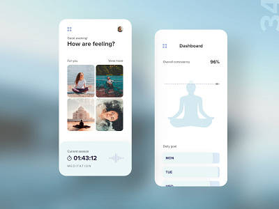34 Meditation app adobexd anxiety app athlete calm dailychallenge design detail meditation mobile music product page ui uxdaily yoga