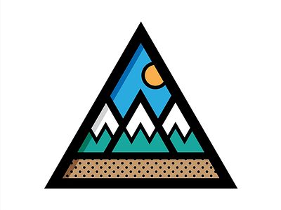 Mountains Beyond Mountains geometric icon illustration minimal mountains thick lines triangle