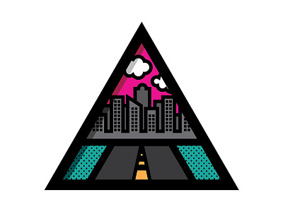 Paradise City city geometric icon illustration minimal thick lines triangle