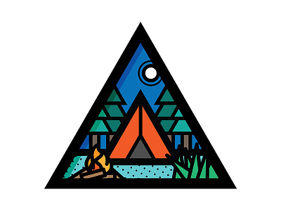 Going Camping camping geometric illustration tent thick lines triangle