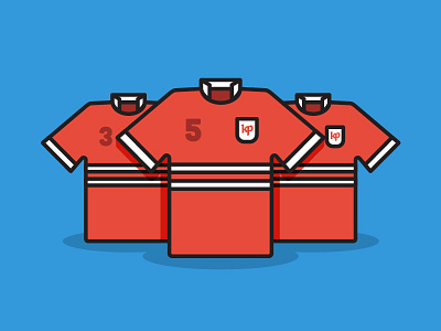 Team KP | Illustration football illustration jersey minimal outlines red shirt soccer thicklines vector