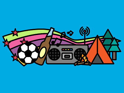 Header Illustration #01 beer camping illustration minimal soccer stereo trees vector